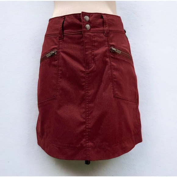 Athleta Dresses & Skirts - Womens Athleta Passage Skirt Sz 2 Port Wine Athleisure Active Vacation Travel